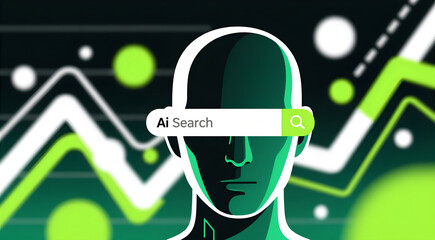 Motore di ricerca basato su intelligenza artificiale - illustrazione concettuale