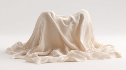 Cream fabric draped object