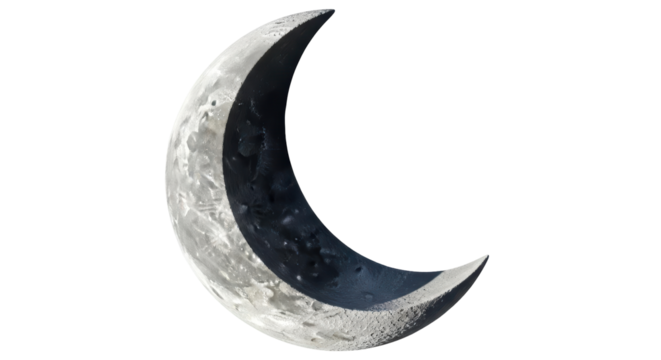 Isolated crescent moon, astronomy concept, night sky, astrology, moonlight, lunar, sphere
