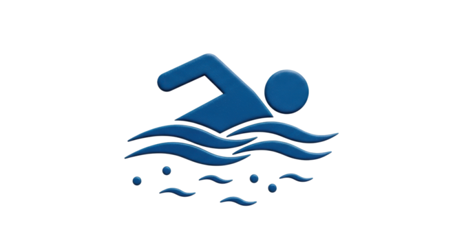 Isolated symbol of swimmer on water, sports, fitness, health, summer, recreation, activity