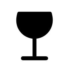 Wine glass solid icon on white background