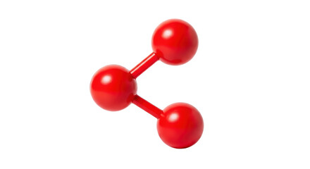 Isolated molecule model with three red spheres showing chemical or scientific structure