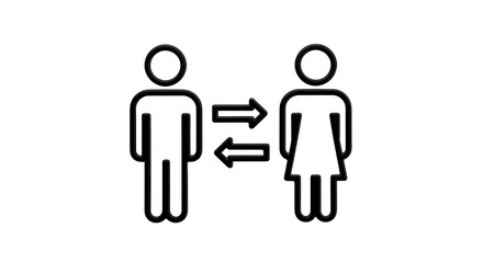 Isolated symbol representing human gender exchange, man and woman interaction concept