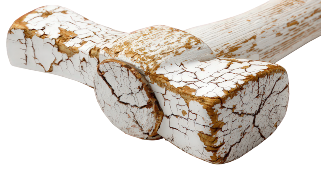 Closeup Aged Wooden Hammerhead