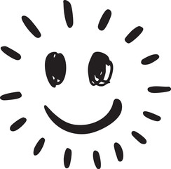 Vector art of Drawn smiley sun