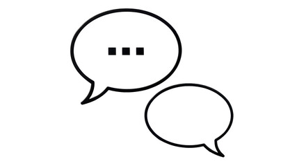 Isolated vector graphics showing two speech bubbles, one filled with suspension points.
