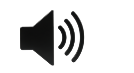 Isolated Sound Icon, Volume Indicator, Loudspeaker Symbol on a Presentation Slide or Interface