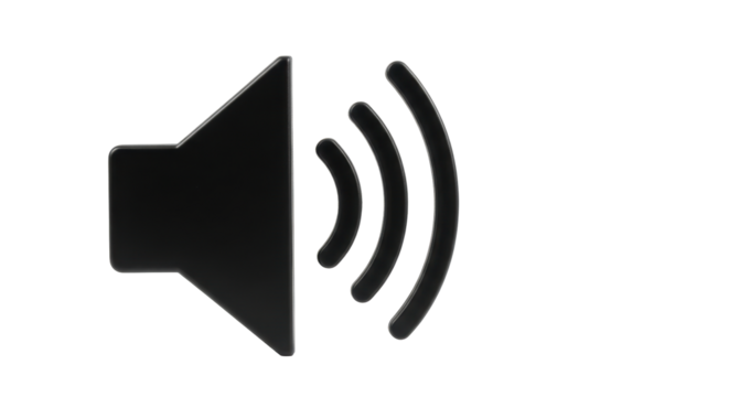 Isolated Sound Icon, Volume Indicator, Loudspeaker Symbol on a Presentation Slide or Interface