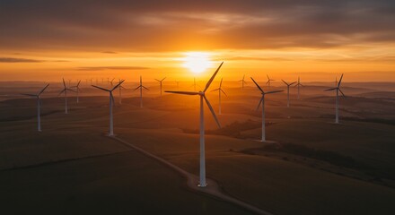 Golden Hour Wind Farm: Harnessing Nature's Energy © o_o