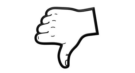 Isolated dislike hand gesture icon conveys disapproval or rejection in digital communications
