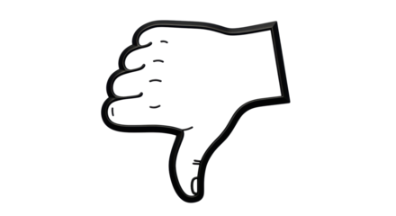 Isolated dislike hand gesture icon conveys disapproval or rejection in digital communications