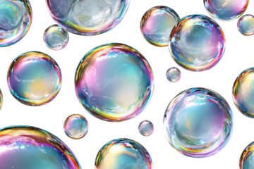 Colorful Soap Bubbles Pattern On Black Background