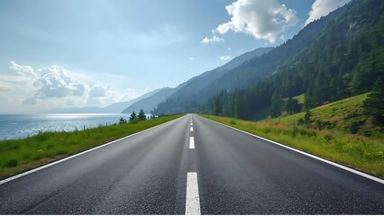 Morning view on Mountain-Seaside Road