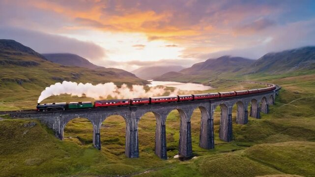 Steam train on the West Highland Line.