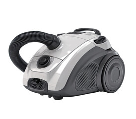 White and gray vacuum cleaner, angled view