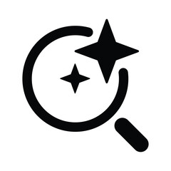 AI search and research simple icon. Generate symbol. Artificial intelligence technology and Machine learning concept. Icon element for application and web. Vector