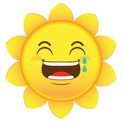 sun laughing face cartoon cute