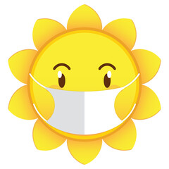 sun wear medical mask cartoon cute
