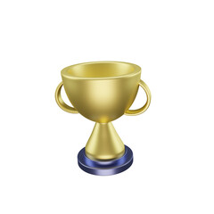 3d rendering gold winner cup icon
