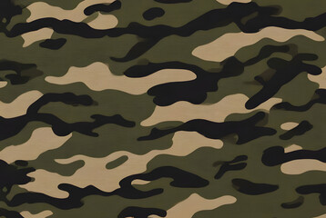 Camouflage texture, military style, khaki, army pattern, dark green background, stylish design for uniform