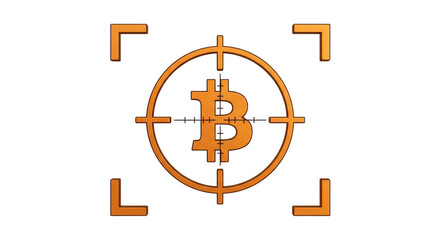Isolated cryptocurrency focus showing Bitcoin being targeted as part of a new system