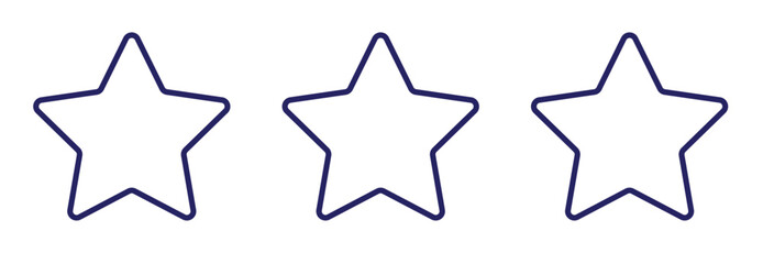 bule line stars set icon vector