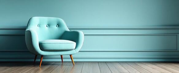 Teal armchair in a stylish room