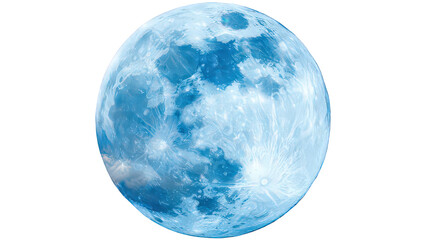 Blue Full Moon in Night Sky