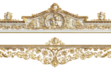Ornate Gold and White Decorative Molding Set