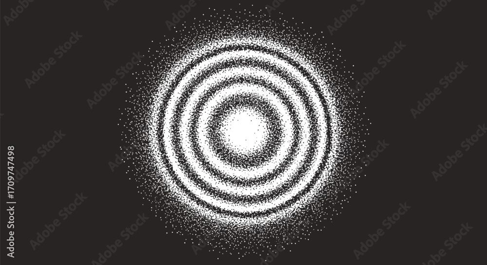 Aufkleber vector art of concentric circles of light and dark create an abstract pattern, resembling interferen