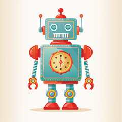 Retro Robot Clockwork A Nostalgic Journey Back in Time with Mechanical Charm