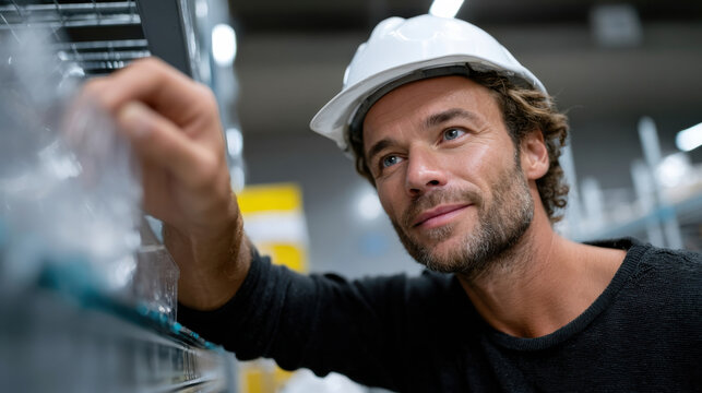 A focused professional adjusts inventory in a warehouse, underscoring the importance of attention to detail and quality management in a dynamic logistics environment for optimal efficiency.