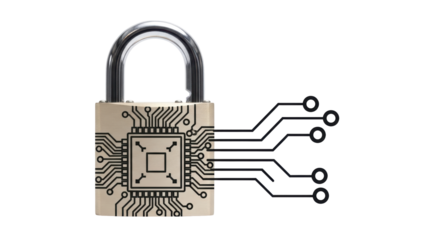 Isolated secure padlock security system, digital protection with circuit board design