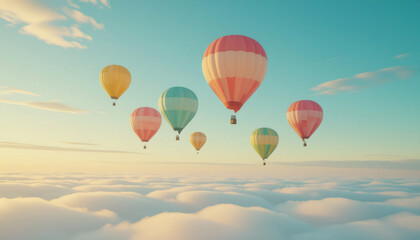 Fototapeta premium Floating Balloons Sky