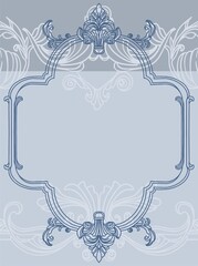 Pre-made backdrop (banner, poster, invitation) in Victorian style. Vintage, whimsical linear composition for weddings, celebrations, albums, covers, branding, and advertising.