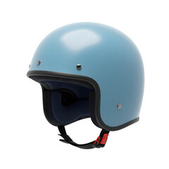 Fototapeta premium Light-blue retro helmet, isolated on white or transparent background, PNG format.