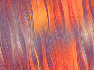 Orange, purple flowing wavy stripes abstract background.