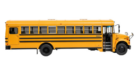 Isolated Yellow School Bus Ready to Transport Students, Modern Transportation Solution © Ines