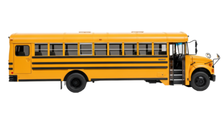 Isolated Yellow School Bus Ready to Transport Students, Modern Transportation Solution