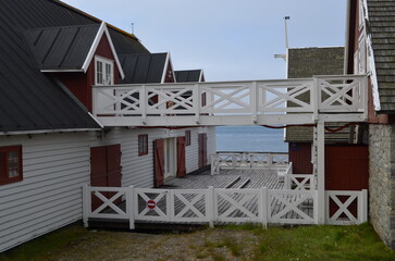 Historic Wooden Houses in Nuuk Greenland by the Sea