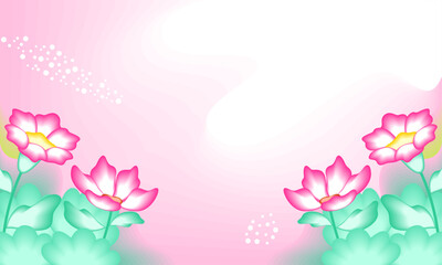 Flat abstract floral leaves background