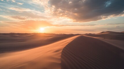 Sunset Dune Beach Sand Wind Orange Sky image