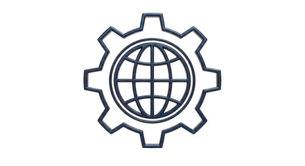 Isolated global technology advancement network represents worldwide connection, support