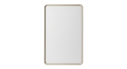 Isolated modern blank picture frame with smooth rounded corner edges in neutral color tone