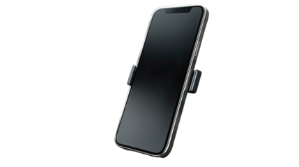 Smartphone in a car mount, angled