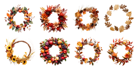 Autumn wreaths vibrant seasonal decor