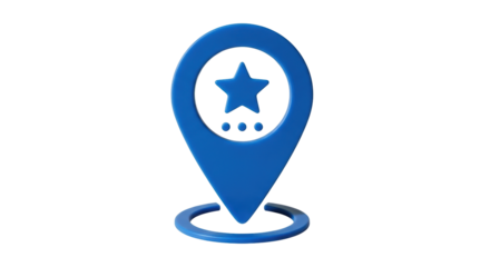 Isolated favorite location marker symbol with star and three dots, vector map pointer icon