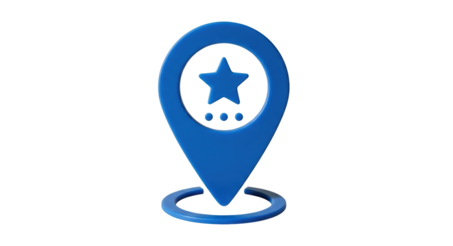 Isolated favorite location marker symbol with star and three dots, vector map pointer icon - Powered by Adobe