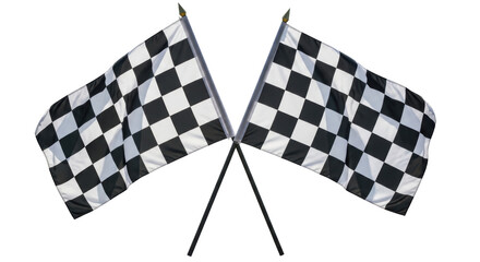 Fototapeta premium Isolated Checkered Flags Crossed for Car Racing Finish Line Event Championship Win