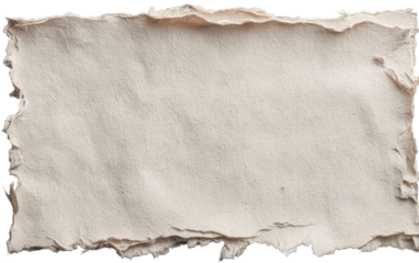 Beige paper sheet with ragged edges